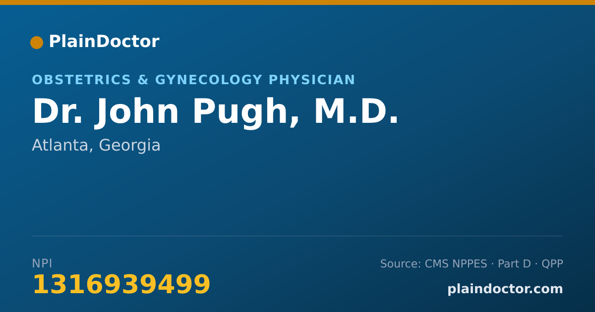 Shareable card for John Pugh, M.D. - Obstetrics & Gynecology Physician, Atlanta, GA