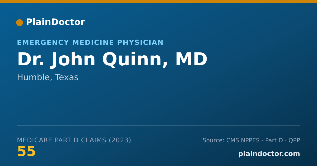 Shareable card for John Quinn, MD - Emergency Medicine Physician, Humble, TX