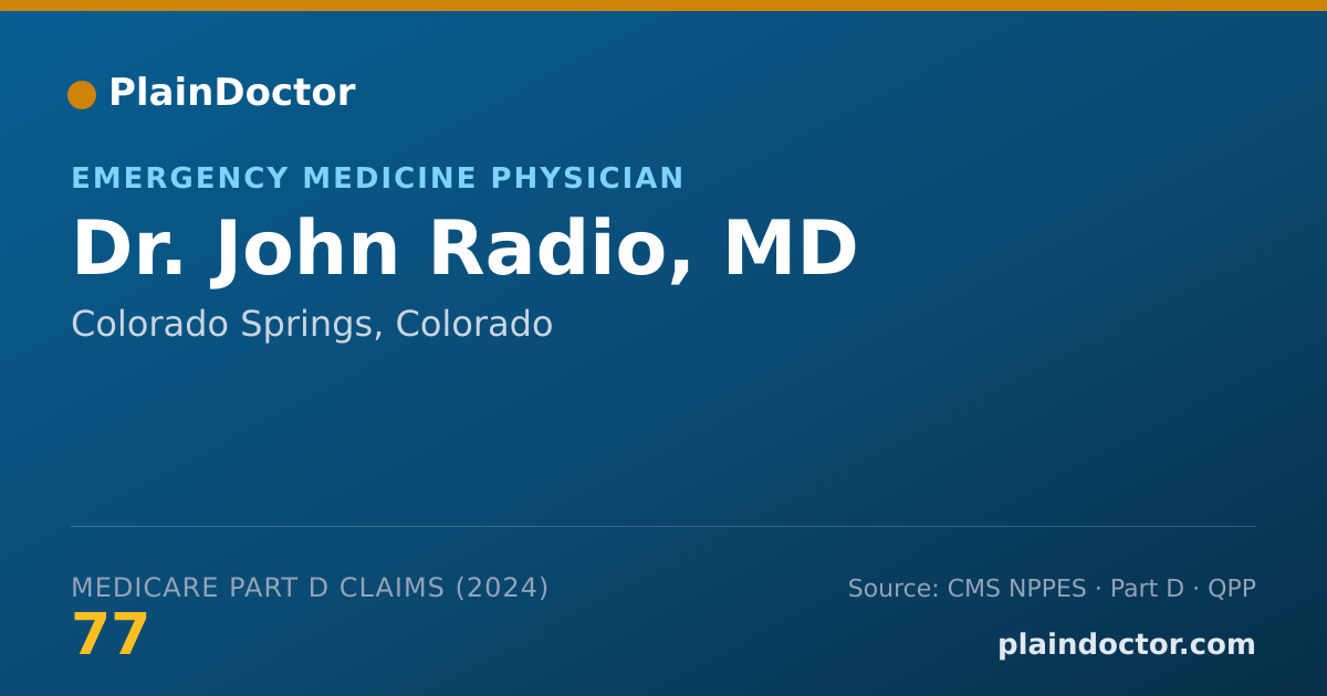 Shareable card for John Radio, MD - Emergency Medicine Physician, Colorado Springs, CO