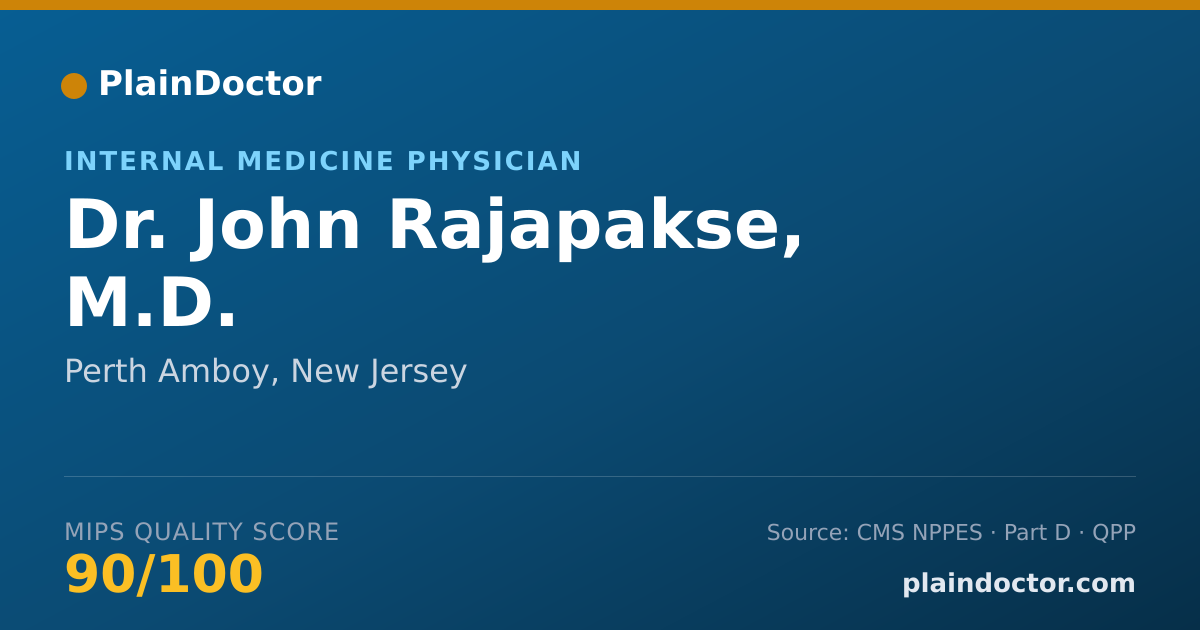Shareable card for John Rajapakse, M.D. - Internal Medicine Physician, Perth Amboy, NJ