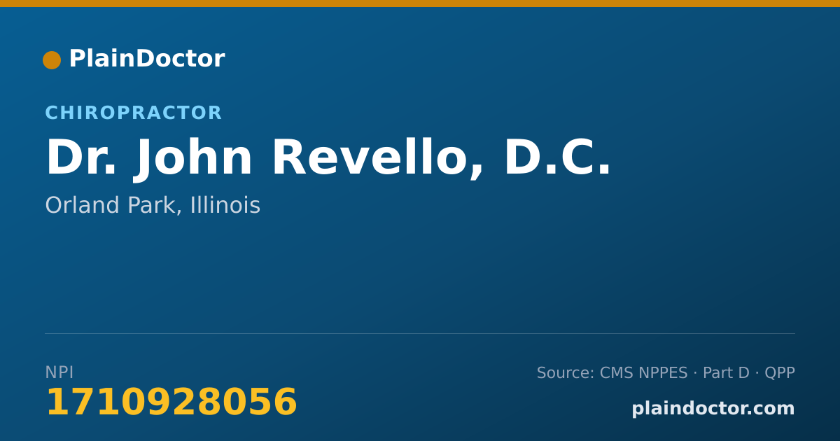 Shareable card for John Revello, D.C. - Chiropractor, Orland Park, IL