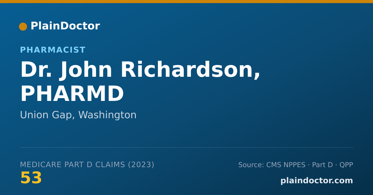 Shareable card for John Richardson, PHARMD - Pharmacist, Union Gap, WA