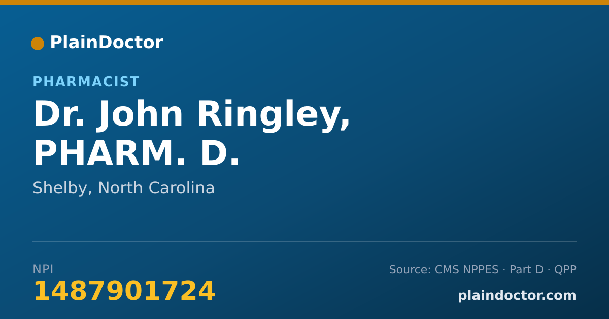 Shareable card for John Ringley, PHARM. D. - Pharmacist, Shelby, NC