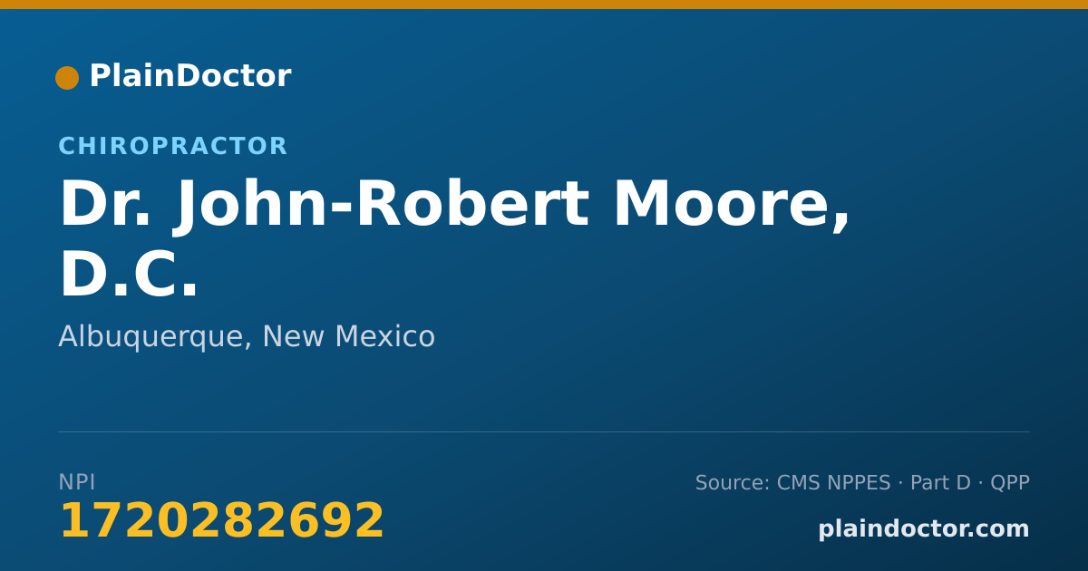 Shareable card for John-Robert Moore, D.C. - Chiropractor, Albuquerque, NM