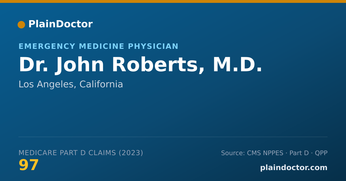 Shareable card for John Roberts, M.D. - Emergency Medicine Physician, Los Angeles, CA