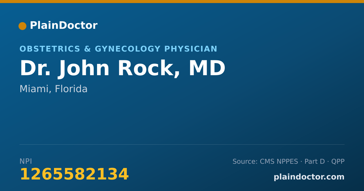 Shareable card for John Rock, MD - Obstetrics & Gynecology Physician, Miami, FL