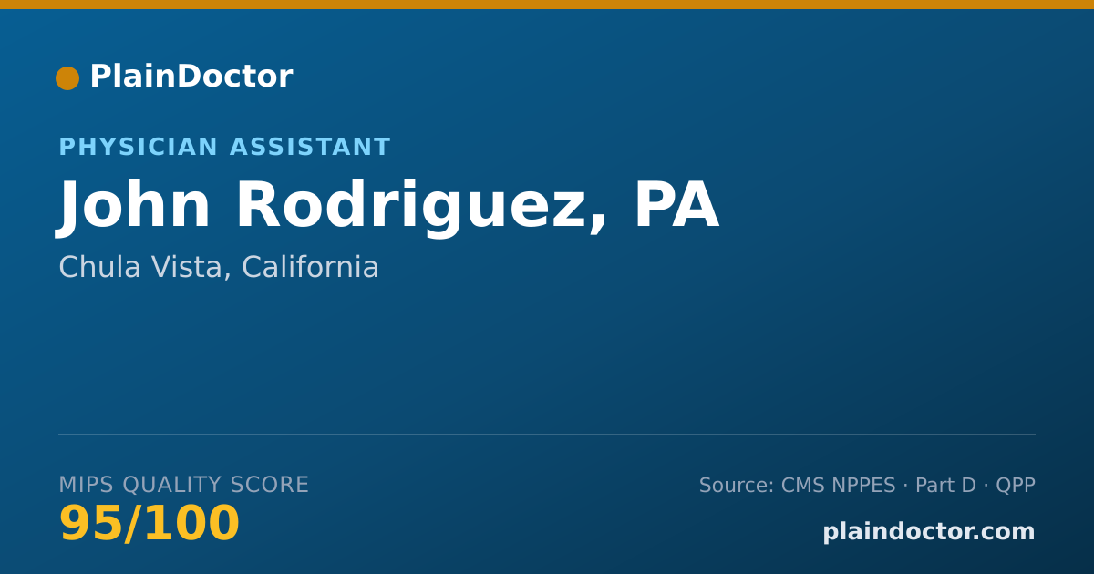 Shareable card for John Rodriguez, PA - Physician Assistant, Chula Vista, CA