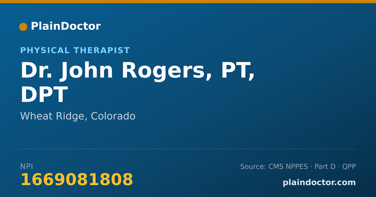 Shareable card for John Rogers, PT, DPT - Physical Therapist, Wheat Ridge, CO