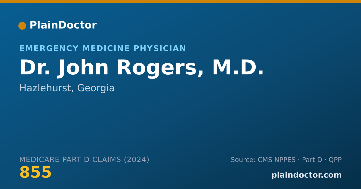 Shareable card for John Rogers, M.D. - Emergency Medicine Physician, Hazlehurst, GA