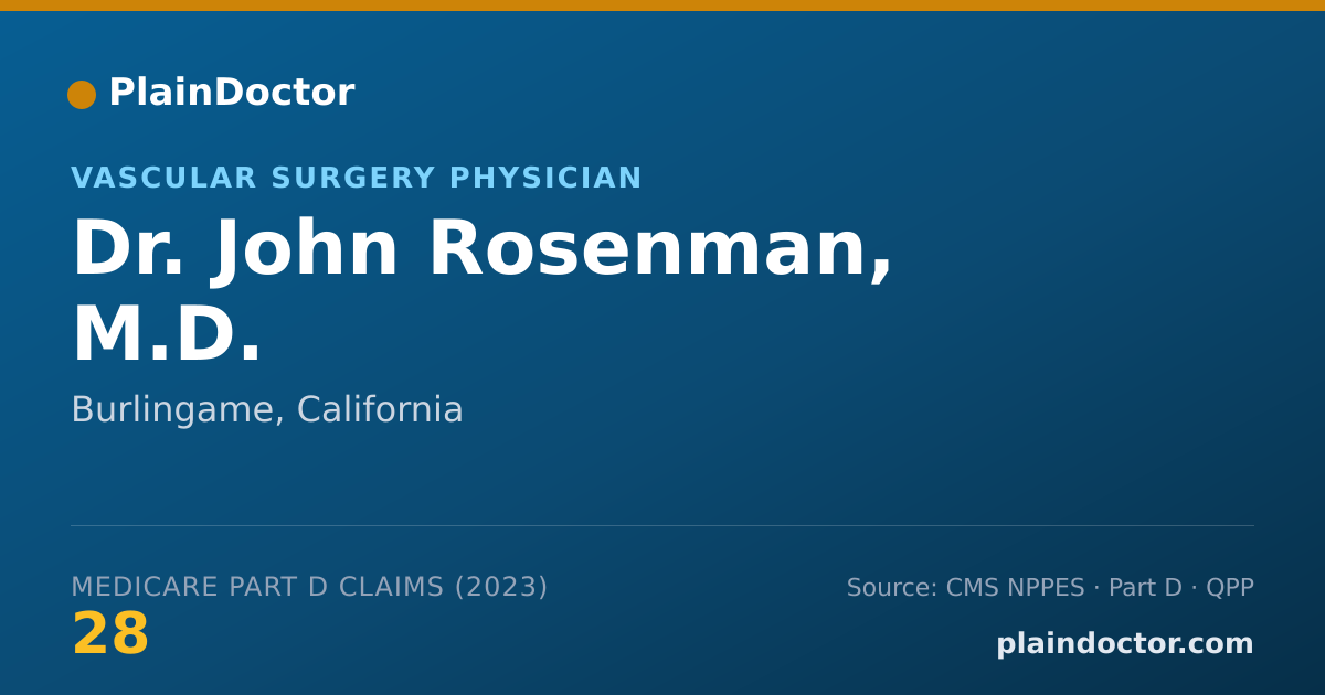 Shareable card for John Rosenman, M.D. - Vascular Surgery Physician, Burlingame, CA