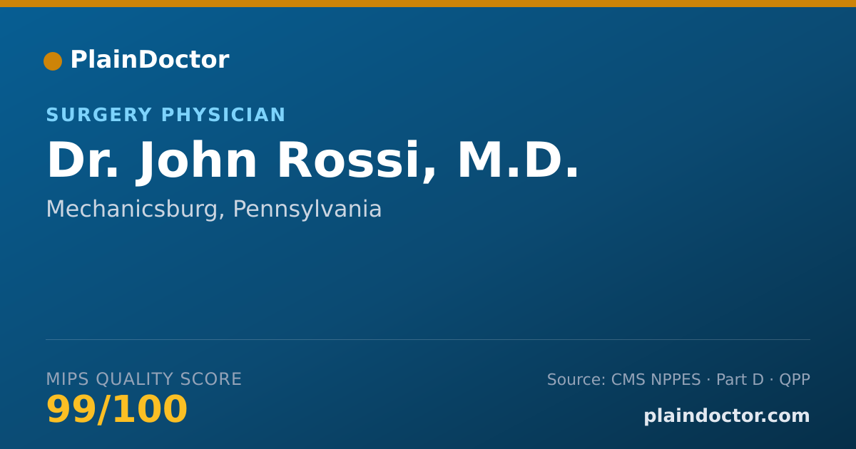 Shareable card for John Rossi, M.D. - Surgery Physician, Mechanicsburg, PA