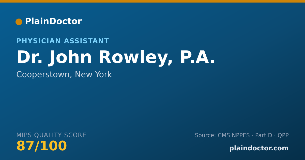Shareable card for John Rowley, P.A. - Physician Assistant, Cooperstown, NY