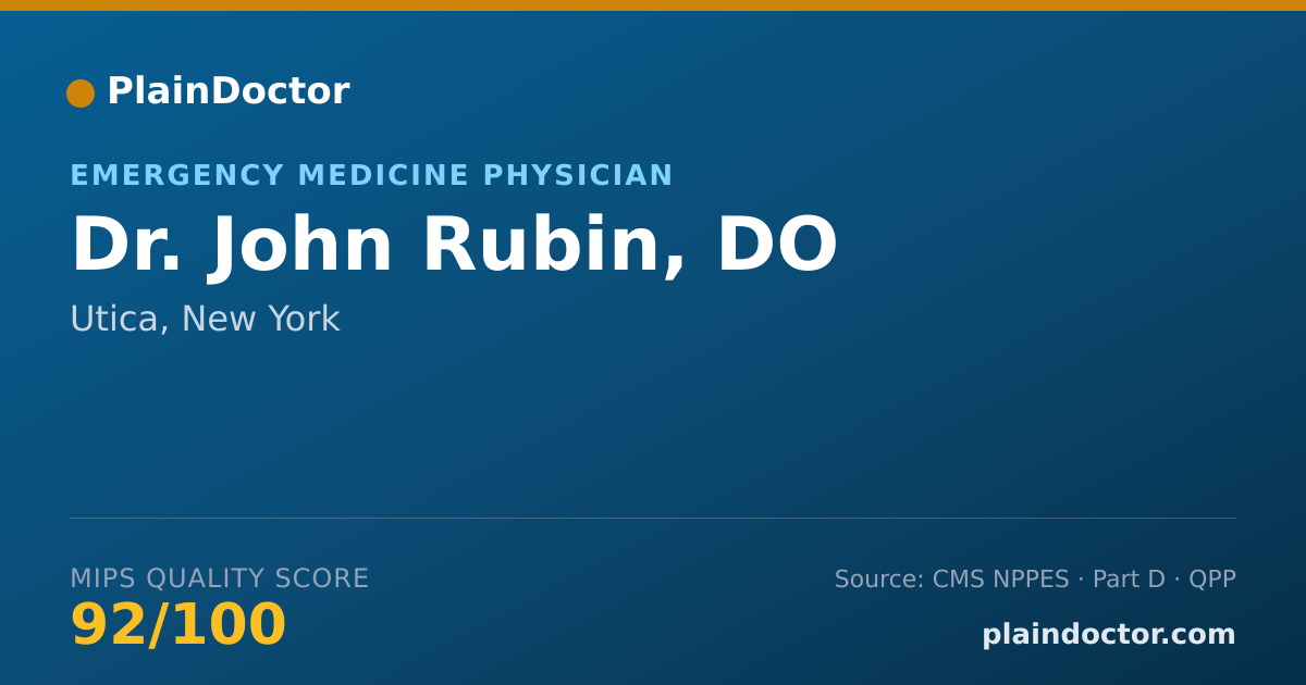 Shareable card for John Rubin, DO - Emergency Medicine Physician, Utica, NY