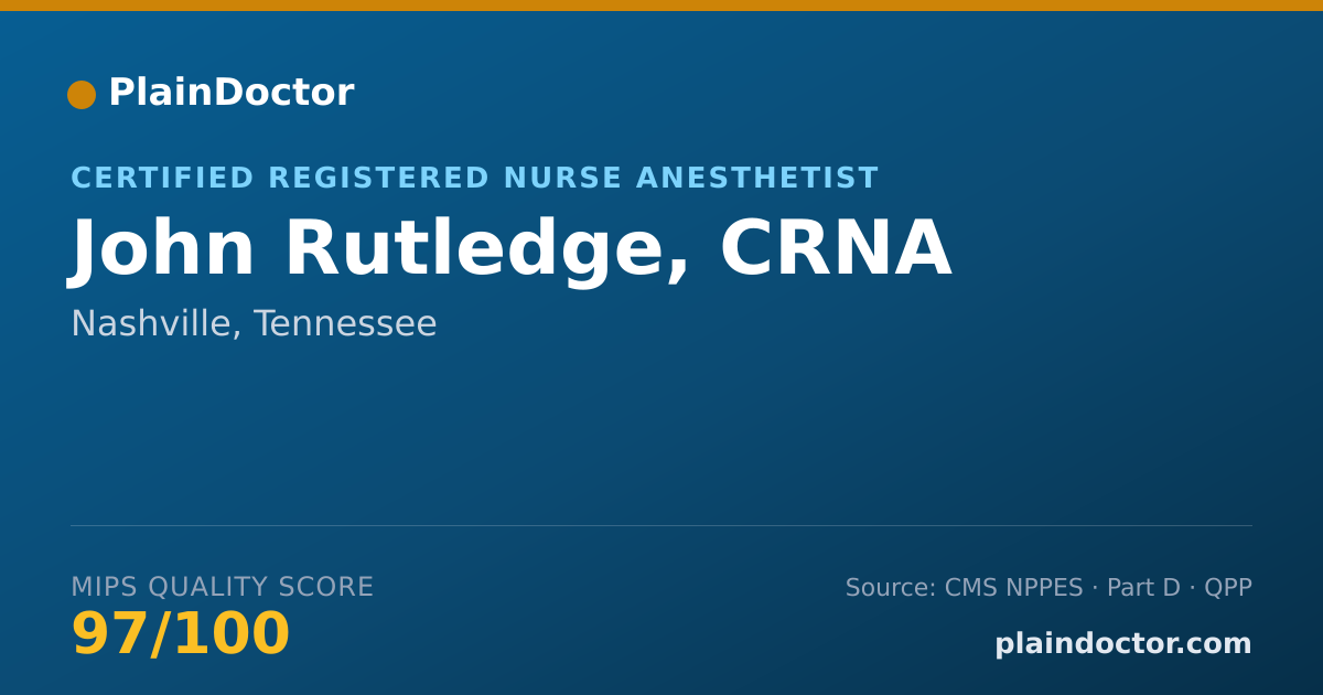 Shareable card for John Rutledge, CRNA - Certified Registered Nurse Anesthetist, Nashville, TN