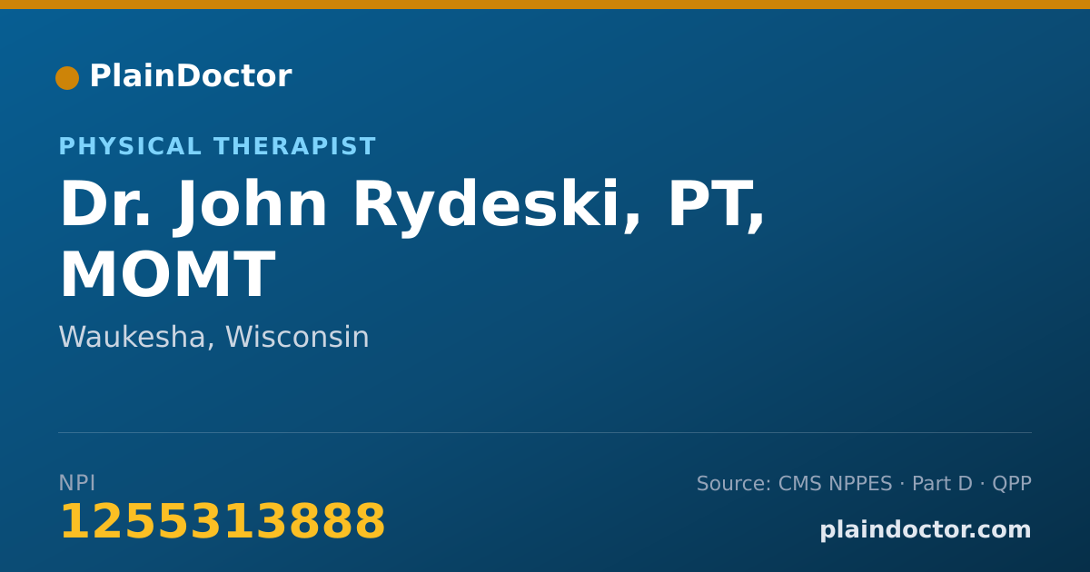 Shareable card for John Rydeski, PT, MOMT - Physical Therapist, Waukesha, WI