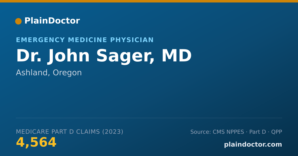 Shareable card for John Sager, MD - Emergency Medicine Physician, Ashland, OR