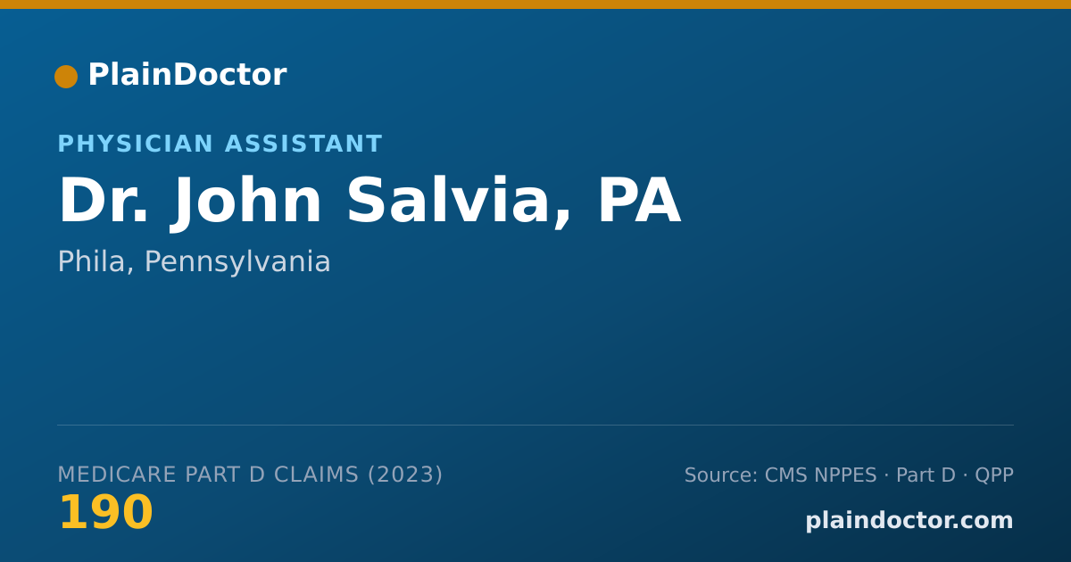 Shareable card for John Salvia, PA - Physician Assistant, Phila, PA