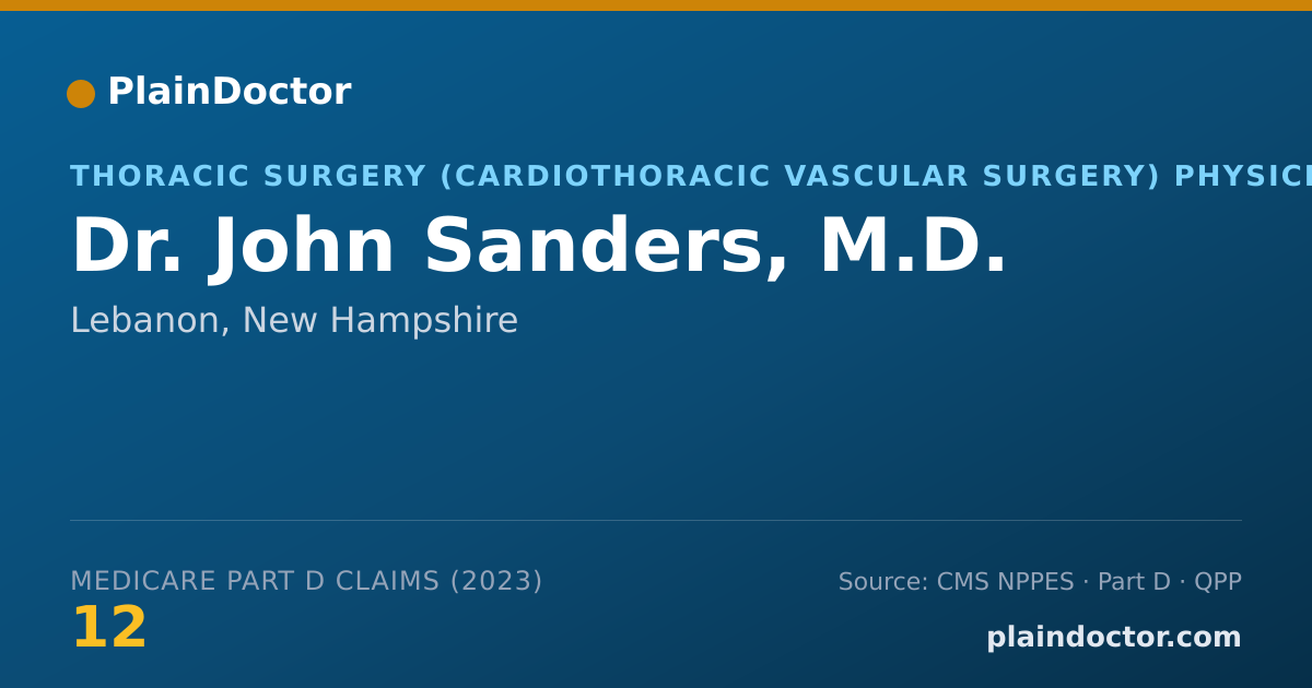Shareable card for John Sanders, M.D. - Thoracic Surgery (Cardiothoracic Vascular Surgery) Physician, Lebanon, NH