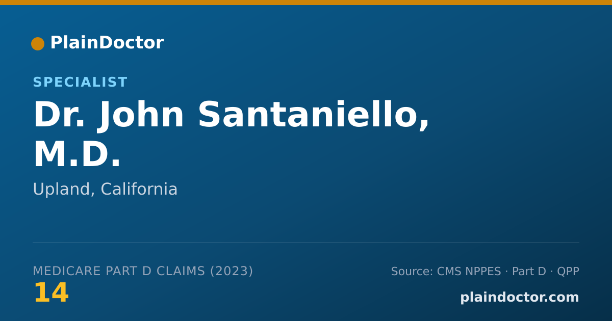 Shareable card for John Santaniello, M.D. - Specialist, Upland, CA