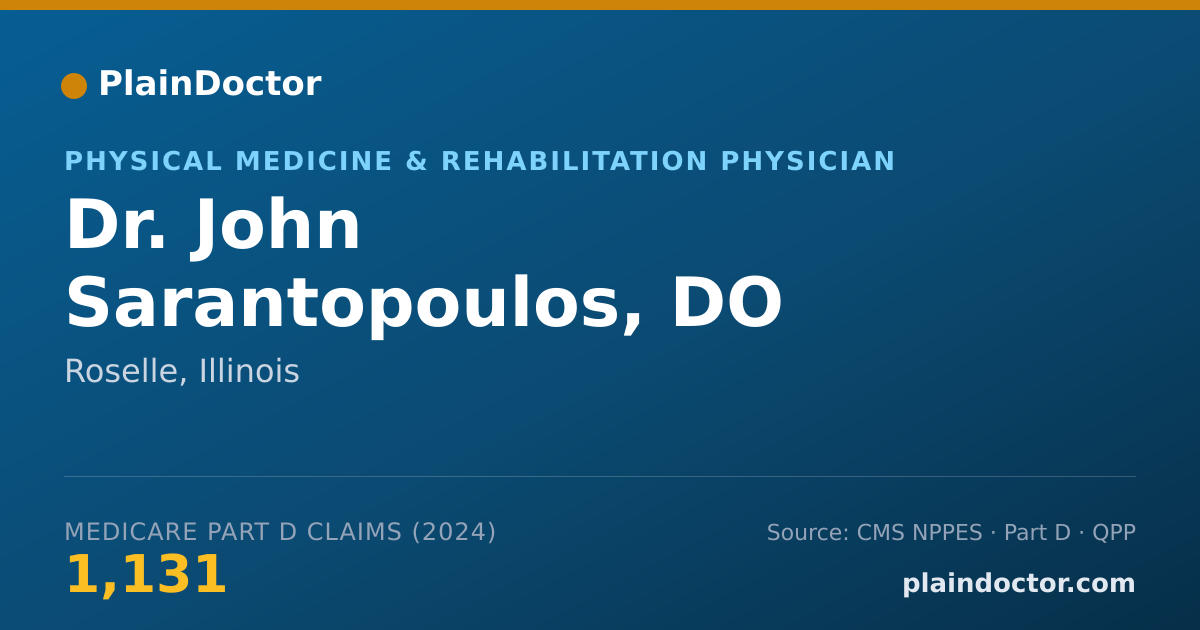 Shareable card for John Sarantopoulos, DO - Physical Medicine & Rehabilitation Physician, Roselle, IL