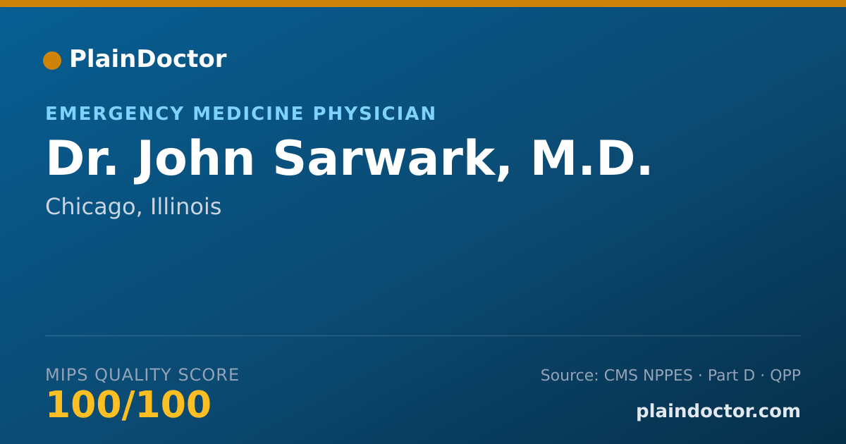 Shareable card for John Sarwark, M.D. - Emergency Medicine Physician, Chicago, IL