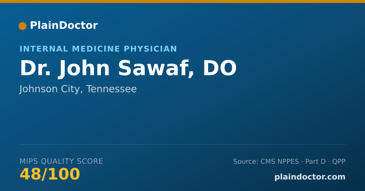 Shareable card for John Sawaf, DO - Internal Medicine Physician, Johnson City, TN