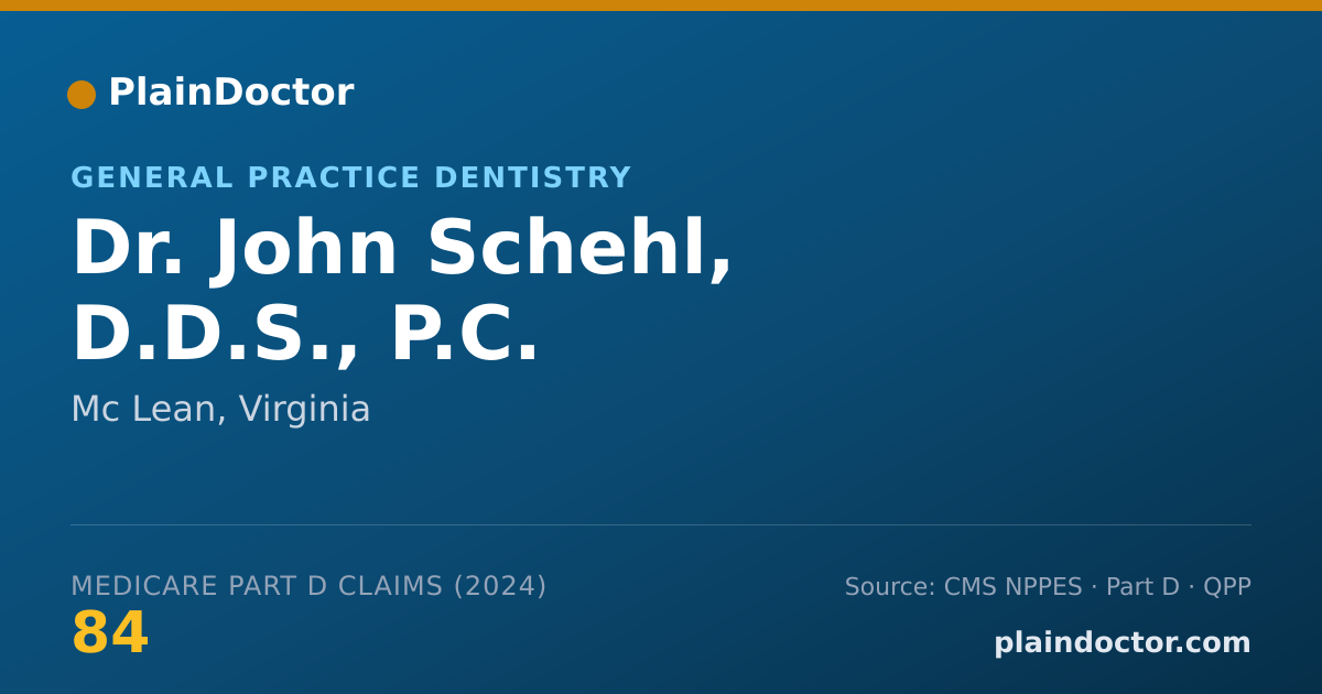 Shareable card for John Schehl, D.D.S., P.C. - General Practice Dentistry, Mc Lean, VA