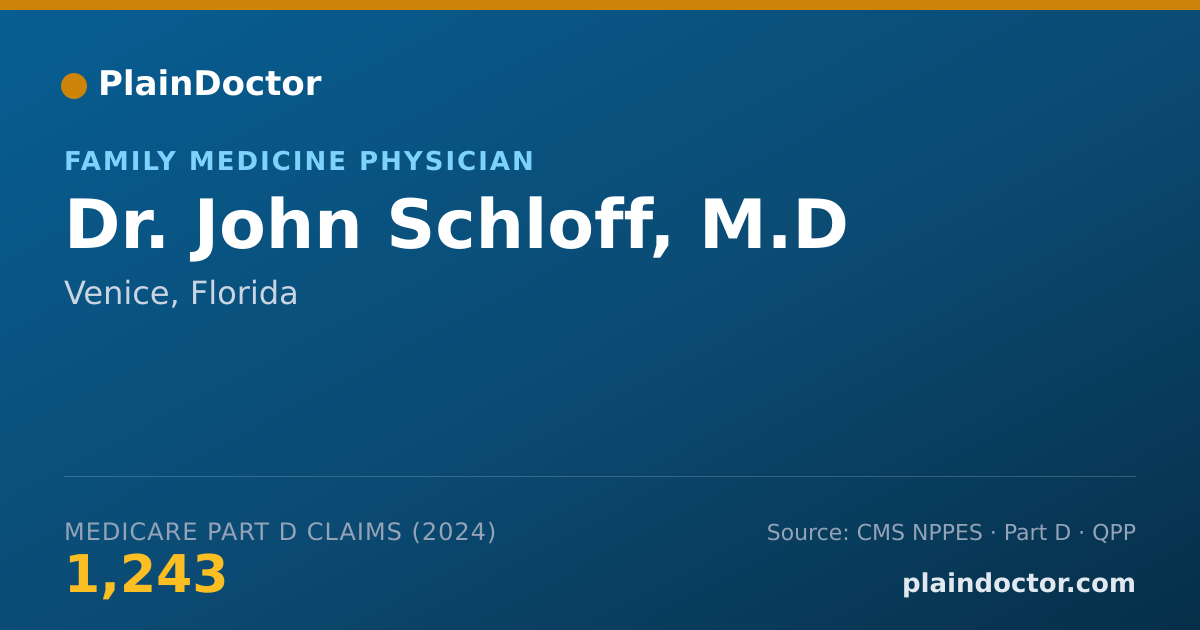 Shareable card for John Schloff, M.D - Family Medicine Physician, Venice, FL