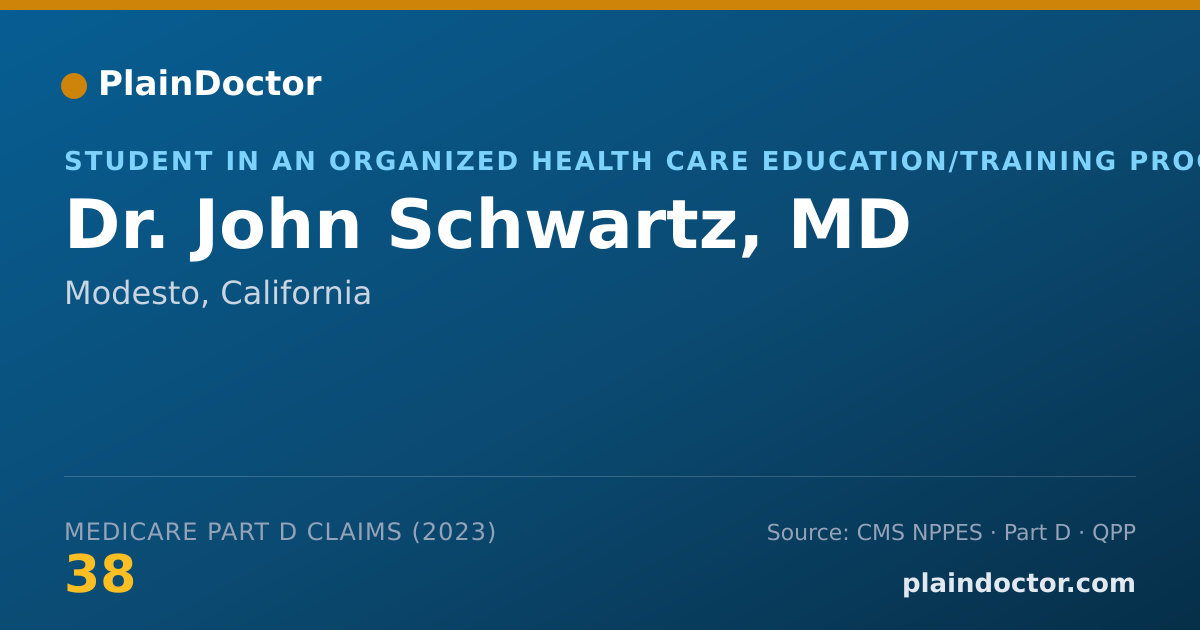 Shareable card for John Schwartz, MD - Student in an Organized Health Care Education/Training Program, Modesto, CA