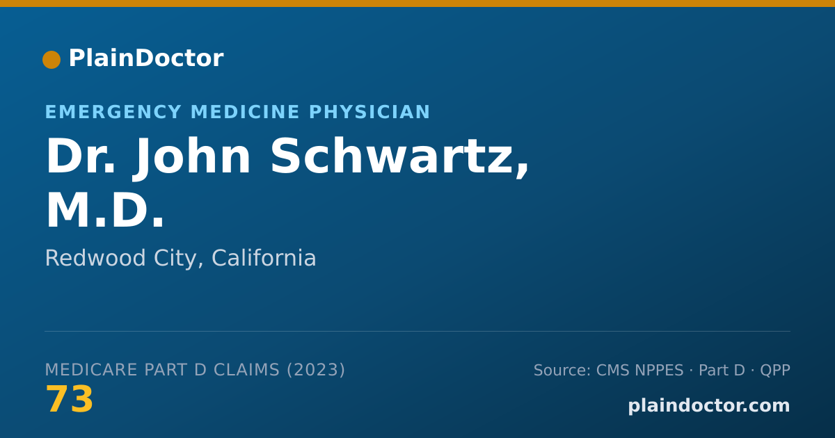 Shareable card for John Schwartz, M.D. - Emergency Medicine Physician, Redwood City, CA