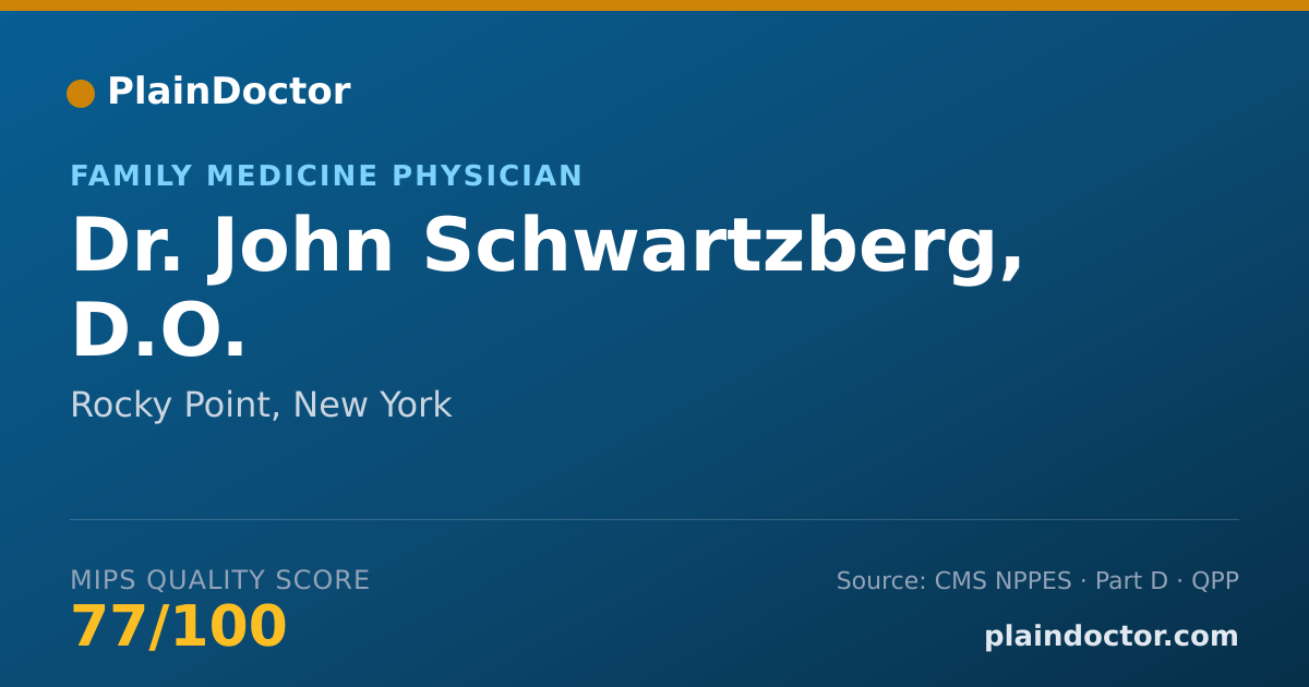 Shareable card for John Schwartzberg, D.O. - Family Medicine Physician, Rocky Point, NY