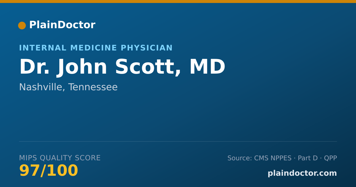 Shareable card for John Scott, MD - Internal Medicine Physician, Nashville, TN