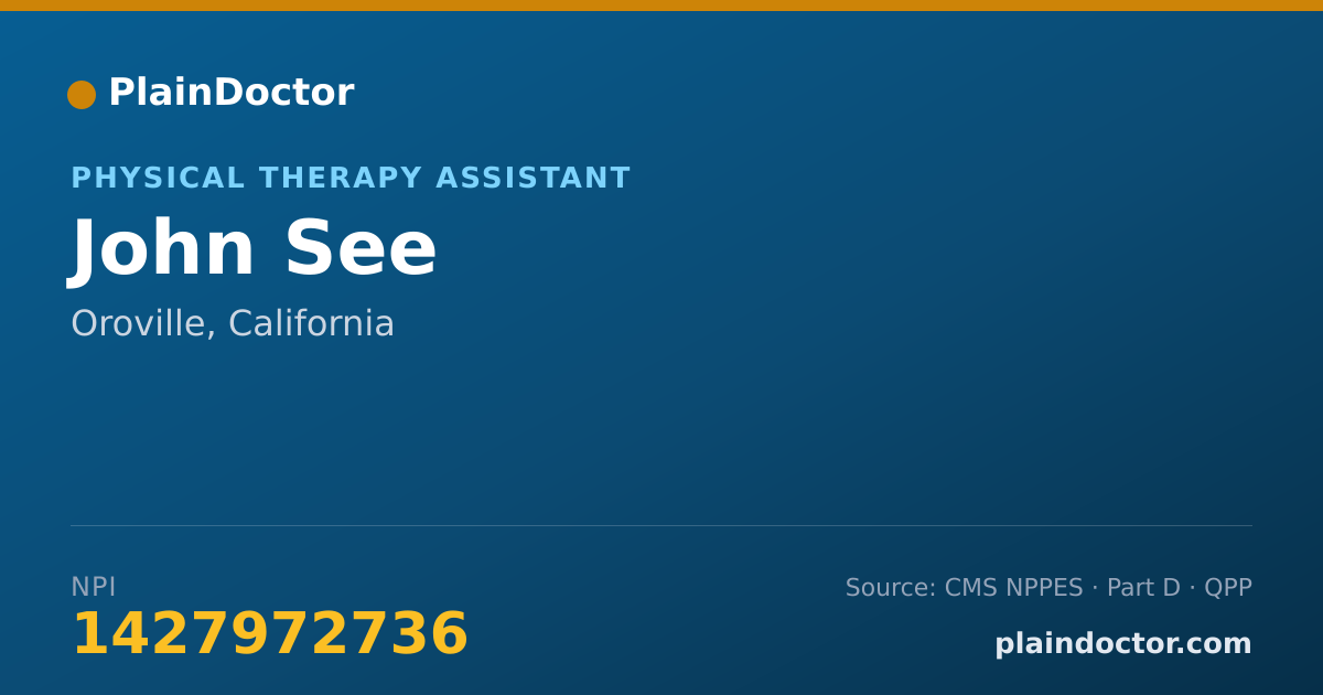 Shareable card for John See - Physical Therapy Assistant, Oroville, CA