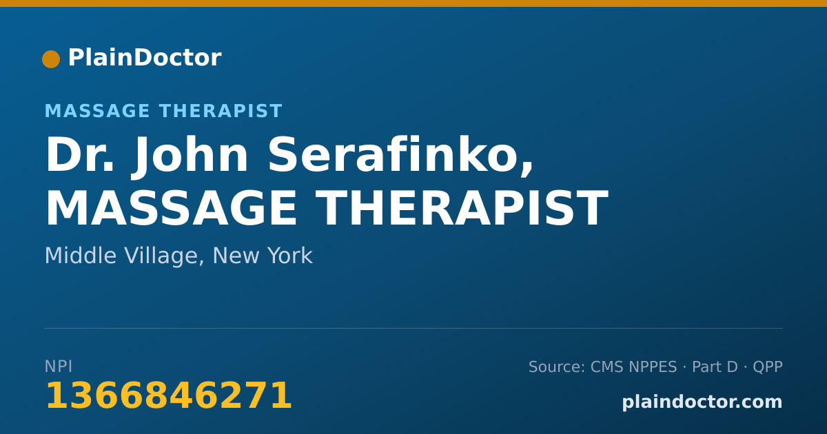 Shareable card for John Serafinko, MASSAGE THERAPIST - Massage Therapist, Middle Village, NY