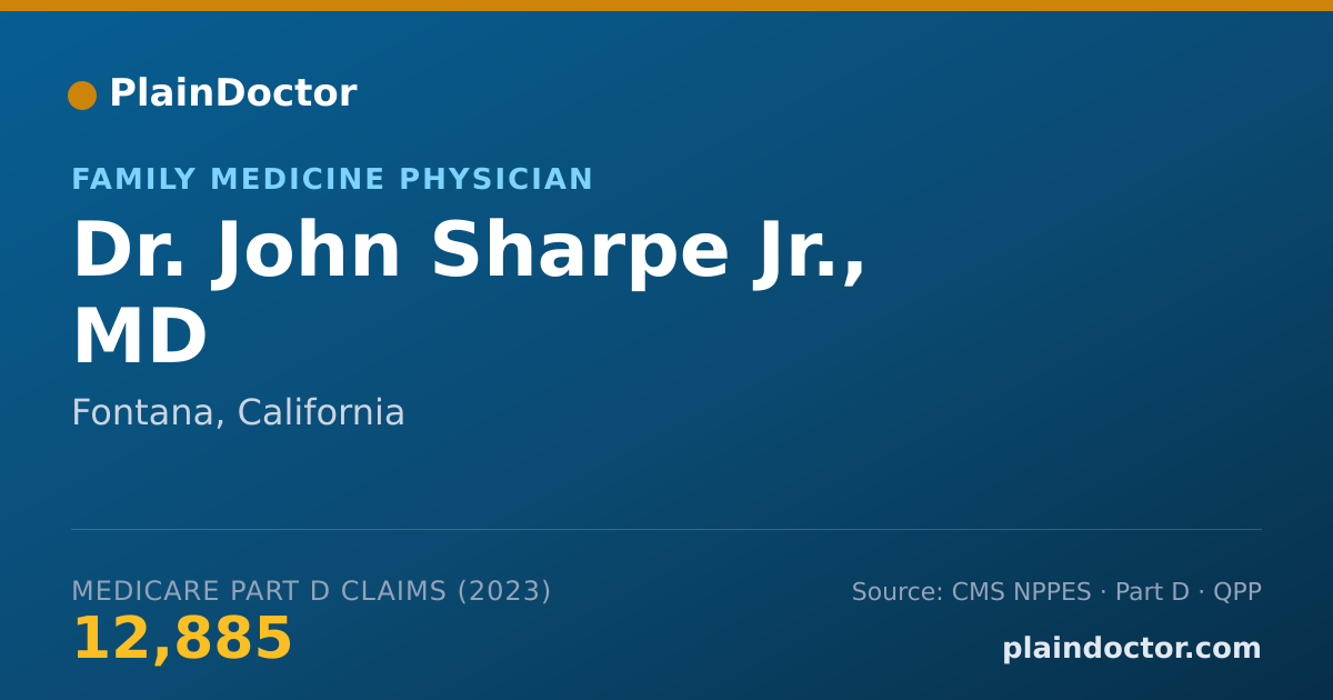 Shareable card for John Sharpe Jr., MD - Family Medicine Physician, Fontana, CA