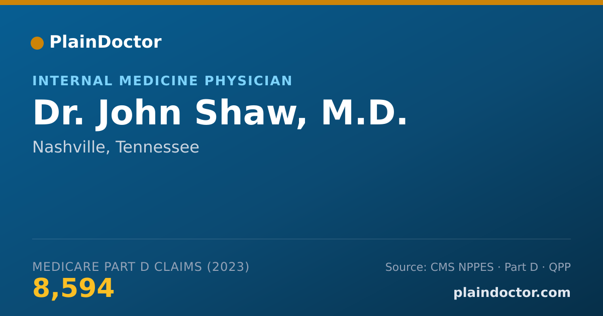 Shareable card for John Shaw, M.D. - Internal Medicine Physician, Nashville, TN