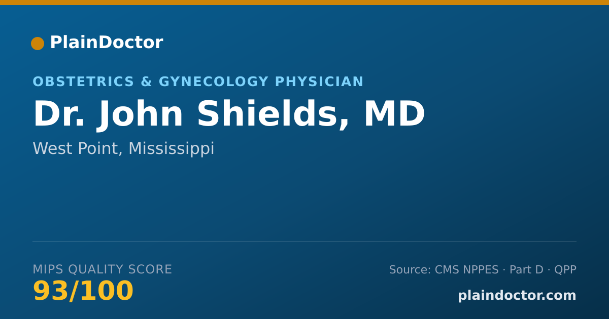 Shareable card for John Shields, MD - Obstetrics & Gynecology Physician, West Point, MS