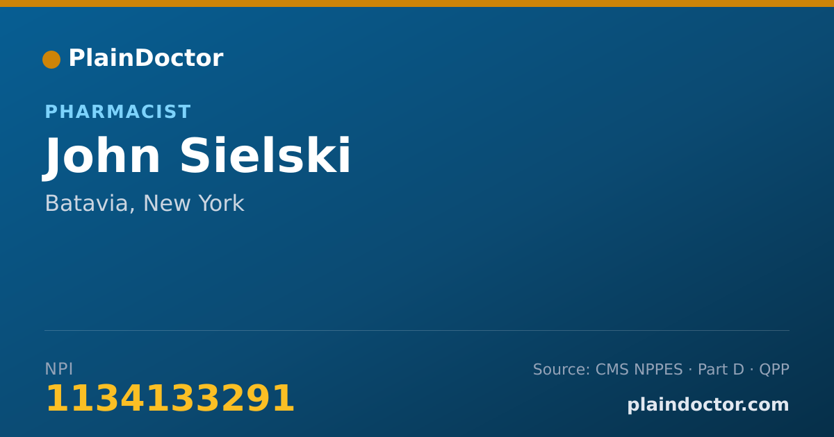 Shareable card for John Sielski - Pharmacist, Batavia, NY