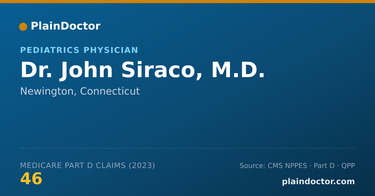 Shareable card for John Siraco, M.D. - Pediatrics Physician, Newington, CT