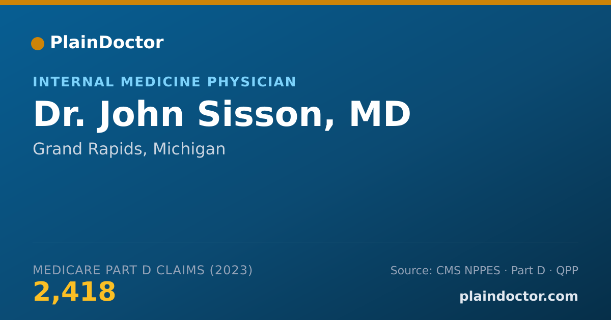 Shareable card for John Sisson, MD - Internal Medicine Physician, Grand Rapids, MI