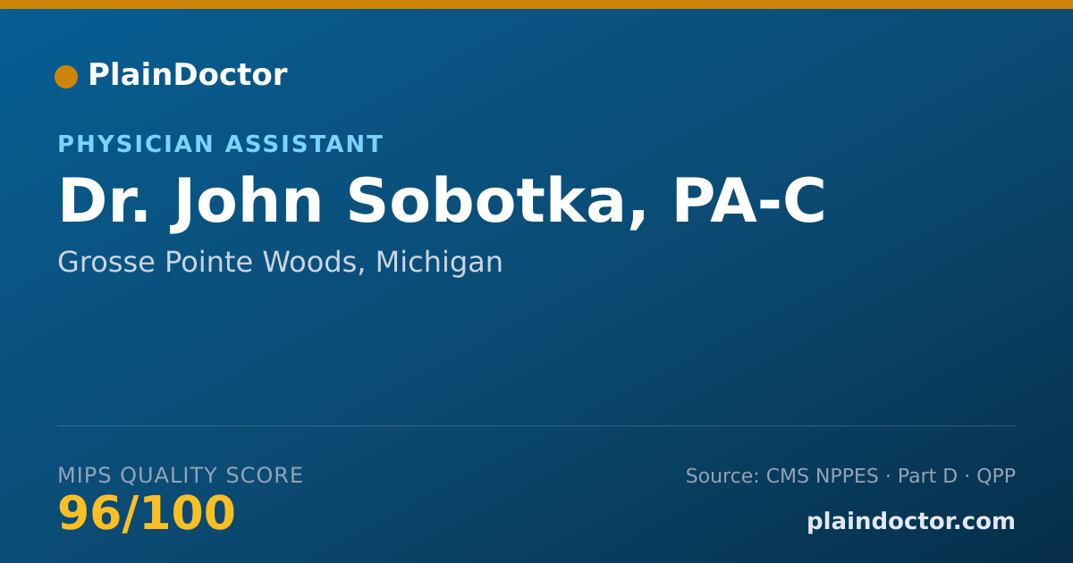 Shareable card for John Sobotka, PA-C - Physician Assistant, Grosse Pointe Woods, MI