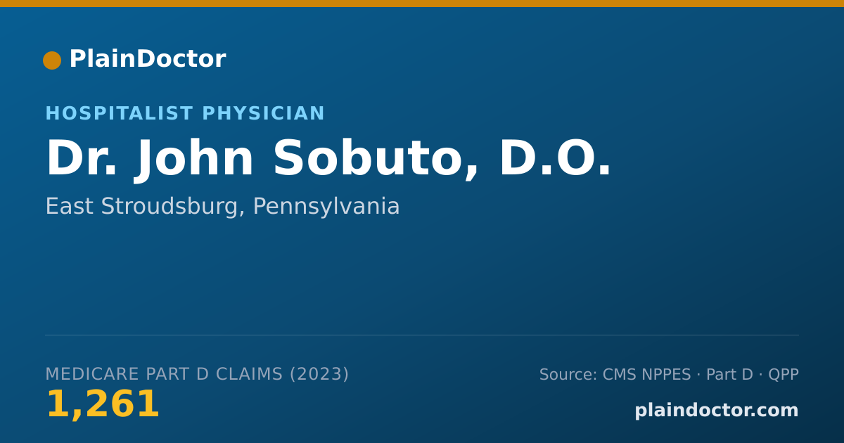 Shareable card for John Sobuto, D.O. - Hospitalist Physician, East Stroudsburg, PA
