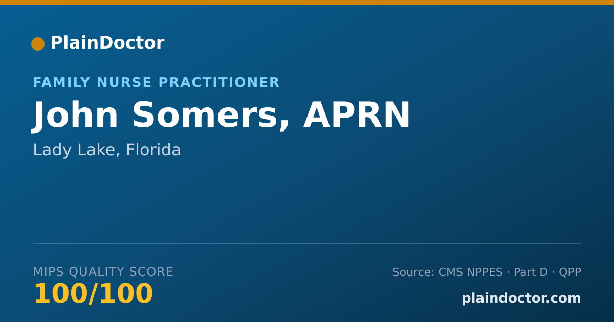 Shareable card for John Somers, APRN - Family Nurse Practitioner, Lady Lake, FL