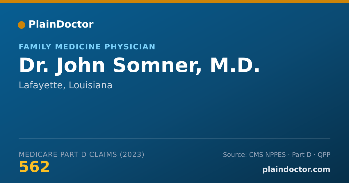 Shareable card for John Somner, M.D. - Family Medicine Physician, Lafayette, LA