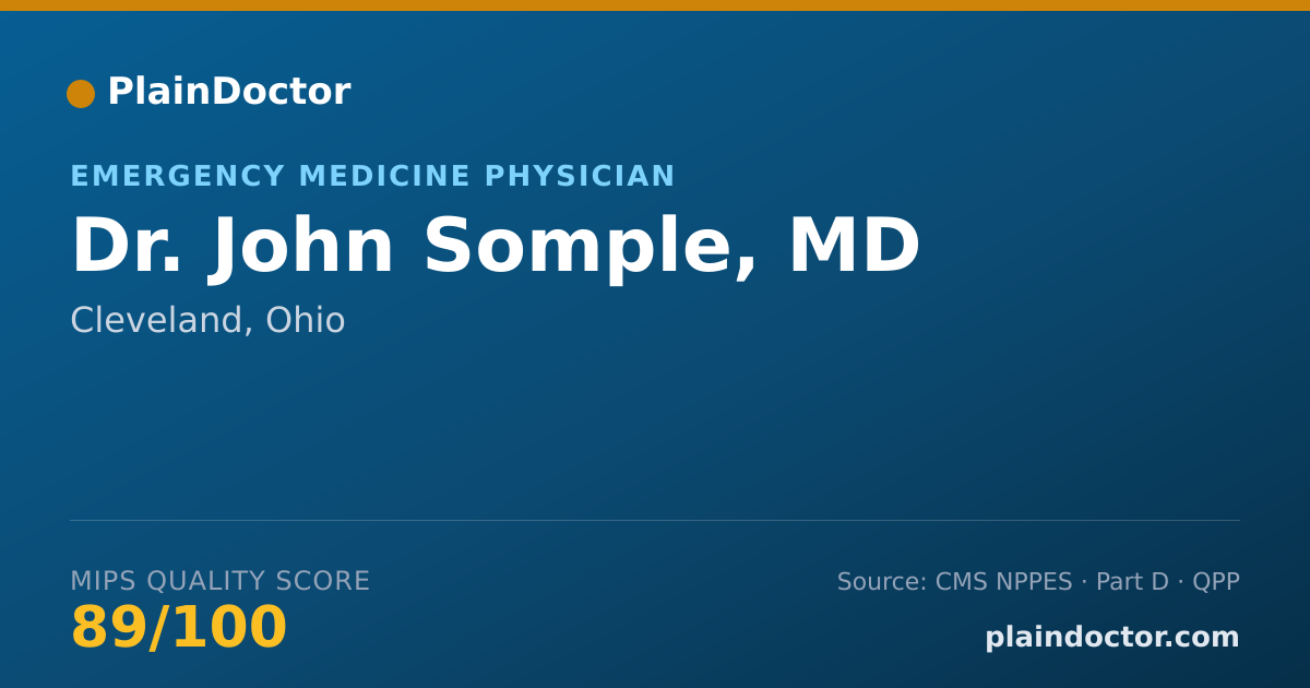 Shareable card for John Somple, MD - Emergency Medicine Physician, Cleveland, OH