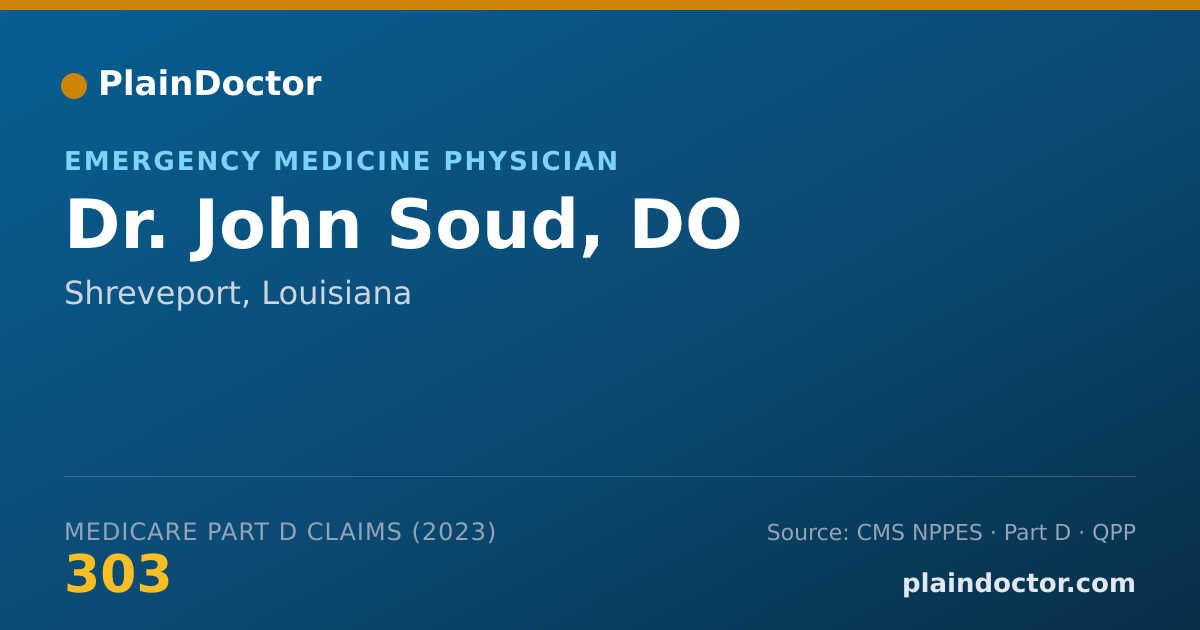 Shareable card for John Soud, DO - Emergency Medicine Physician, Shreveport, LA