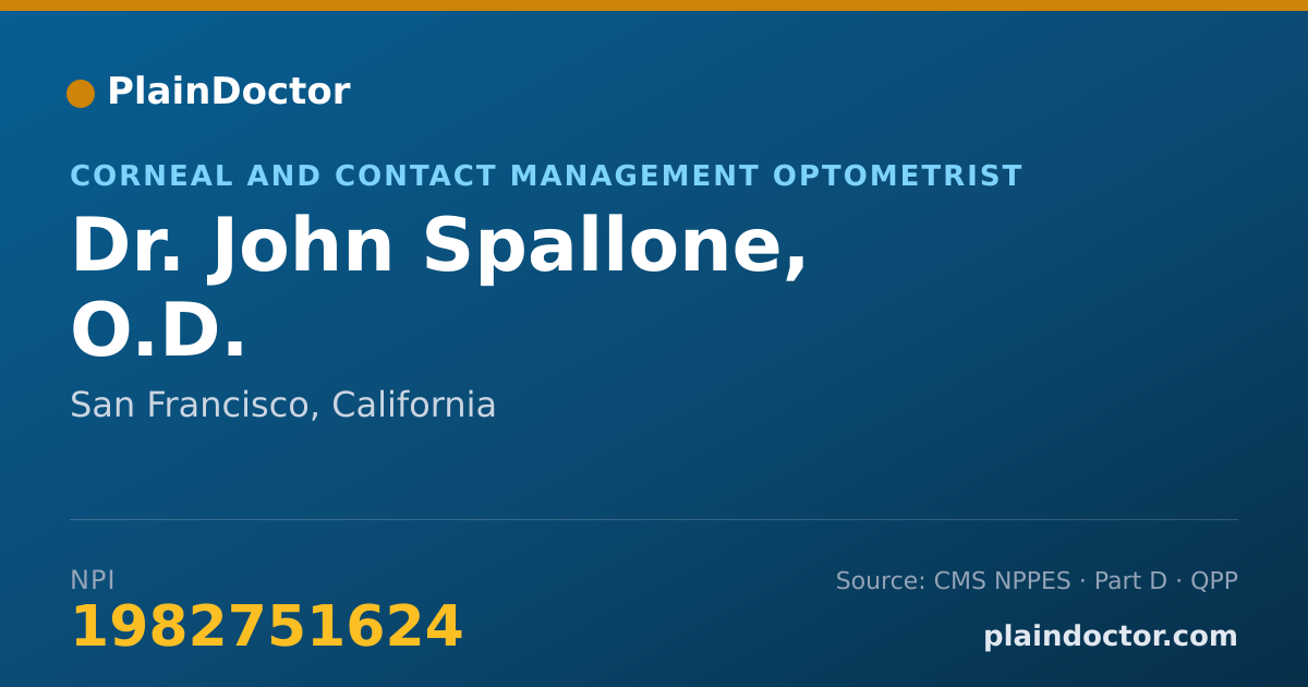 Shareable card for John Spallone, O.D. - Corneal and Contact Management Optometrist, San Francisco, CA
