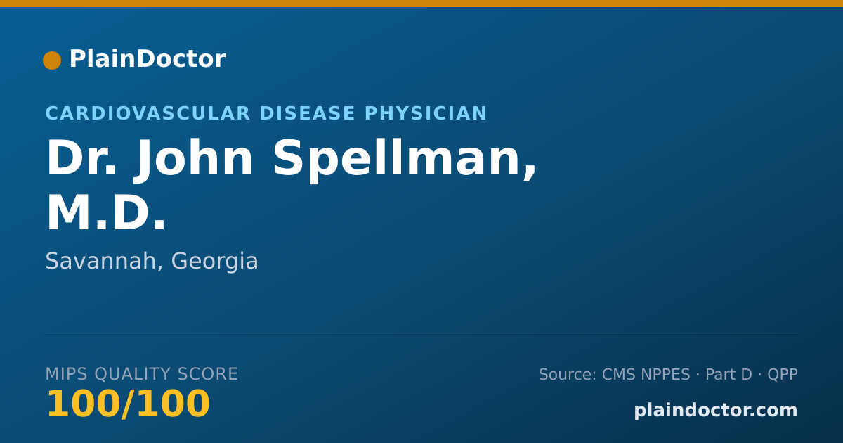 Shareable card for John Spellman, M.D. - Cardiovascular Disease Physician, Savannah, GA