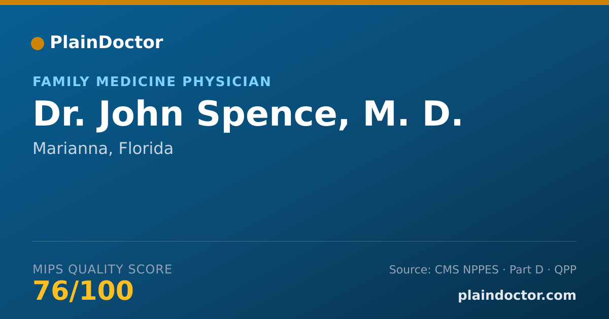 Shareable card for John Spence, M. D. - Family Medicine Physician, Marianna, FL