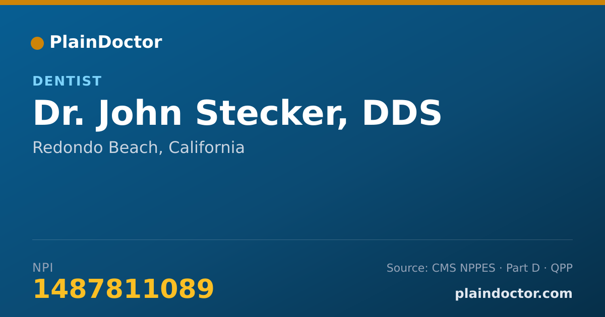 Shareable card for John Stecker, DDS - Dentist, Redondo Beach, CA